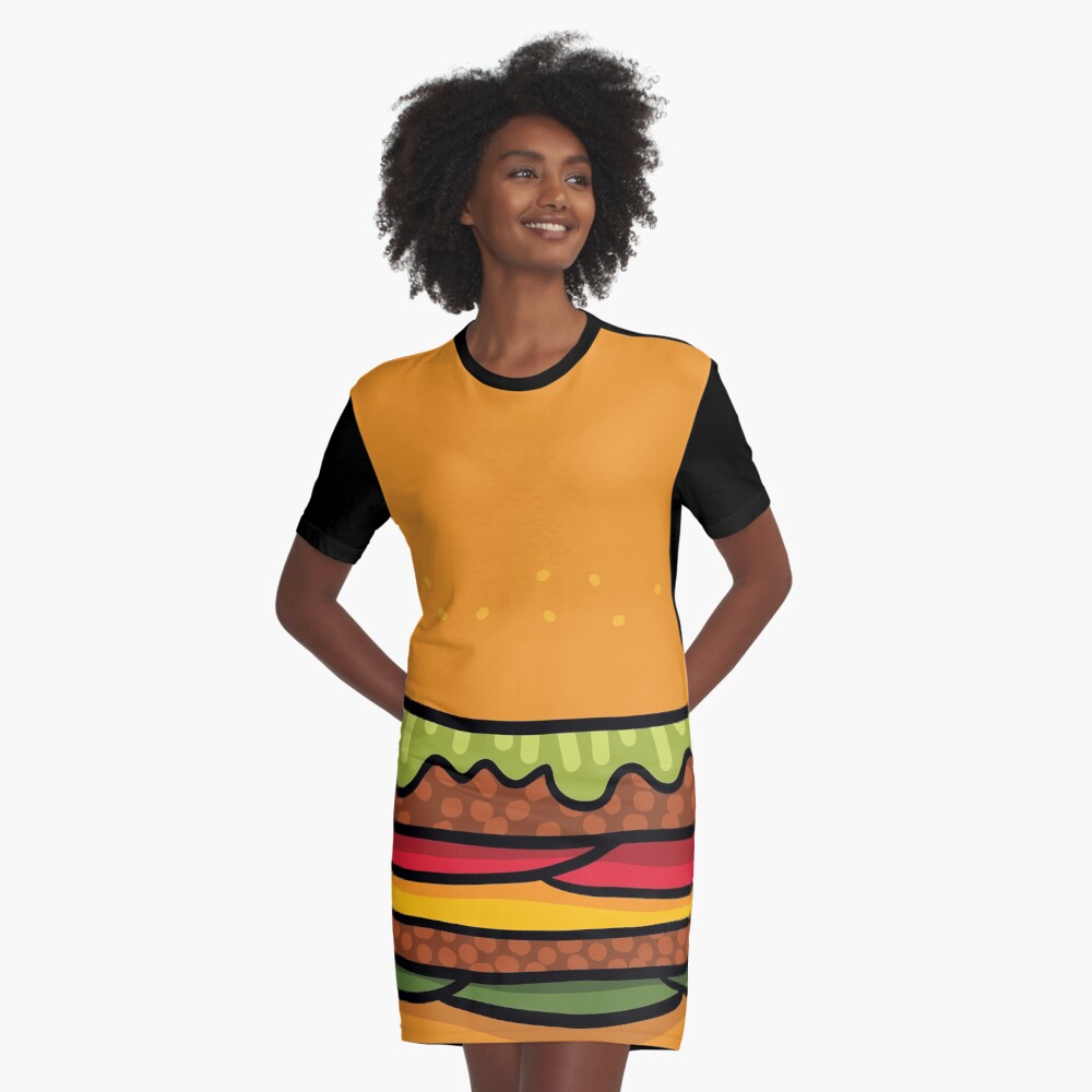 burger Graphic T-Shirt Dress