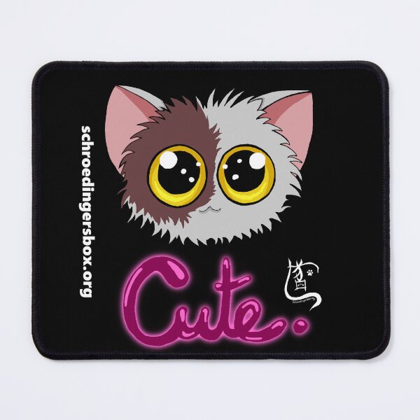 Item preview, Emoticat Cute Neon Purple on Black designed and sold by Schrödingers Box.