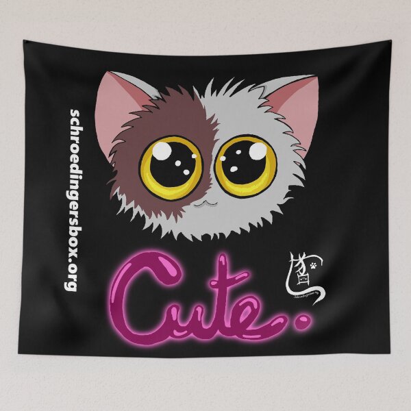 Item preview, Emoticat Cute Neon Purple on Black designed and sold by Schrödingers Box.