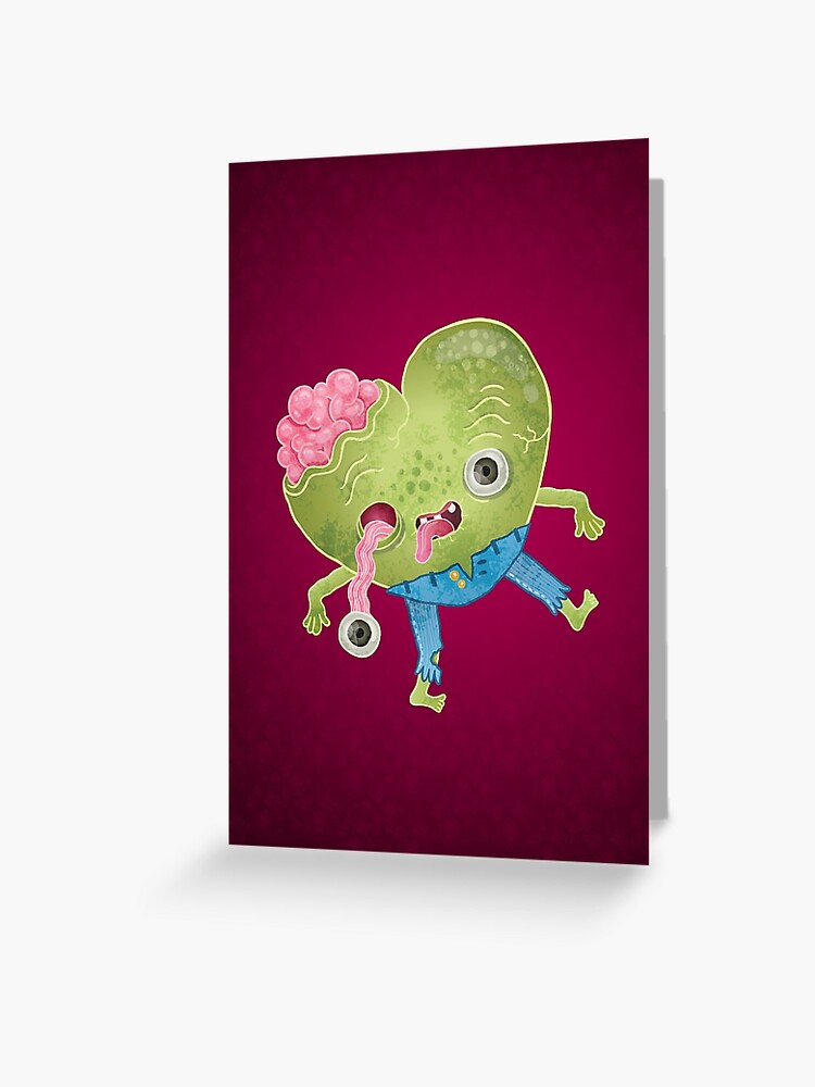 Thumbnail 1 of 2, Greeting Card, Zombie Heart designed and sold by kostolom3000.