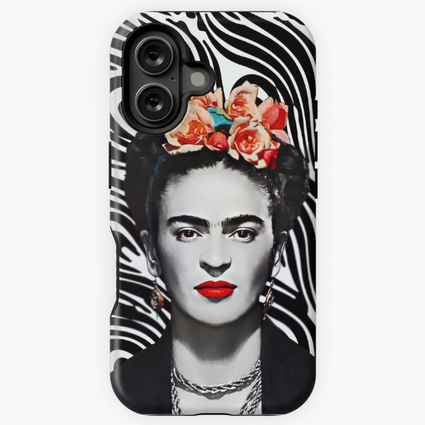 Vista previa del artículo con la obra «Patrón de pavo real Frida Kahlo», diseñado y vendido por FridaBubble.