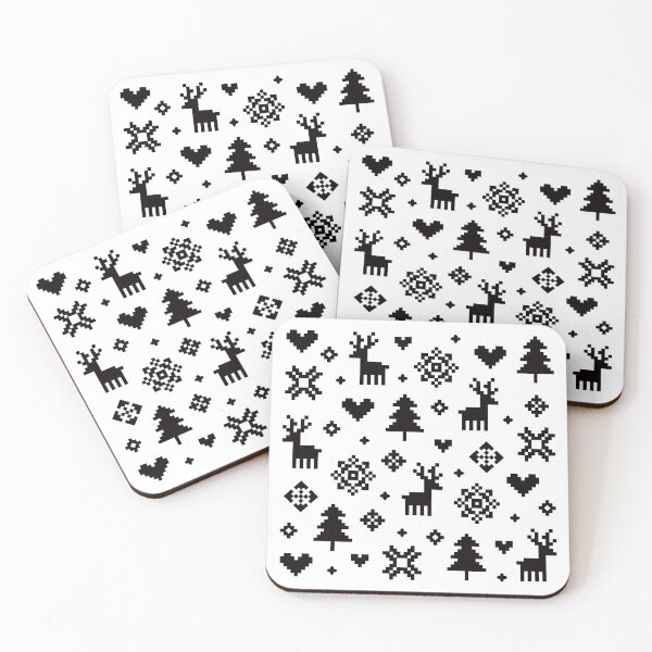 Item preview, Pixel Pattern - Winter Forest - Black and White designed and sold by Daisy Beatrice.