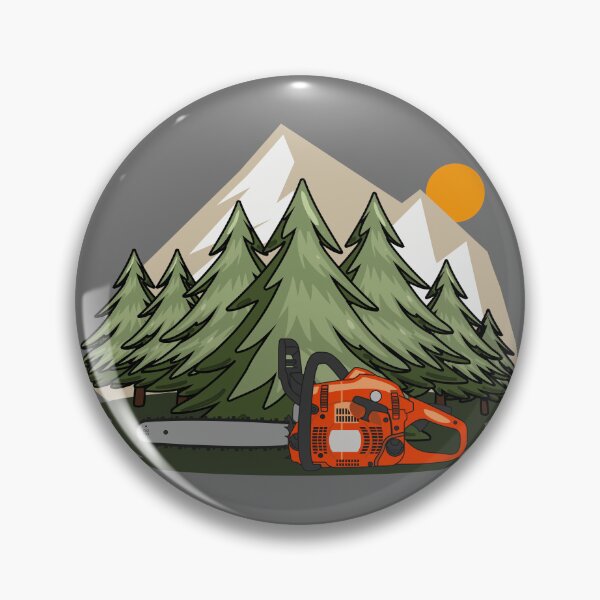 Item preview, Chainsaw with mounten forest designed and sold by LaftaDesign.