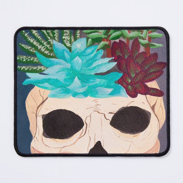 Item preview, Skull filled with succulents in Gouache designed and sold by Chantellearts.