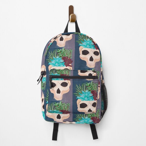 Item preview, Skull filled with succulents in Gouache designed and sold by Chantellearts.