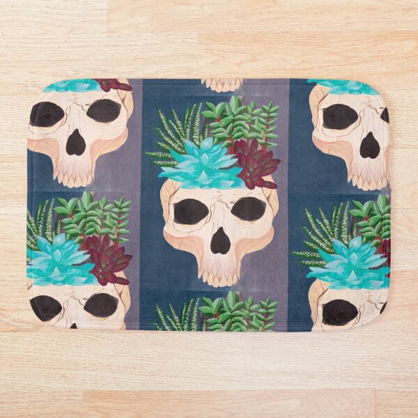 Item preview, Skull filled with succulents in Gouache designed and sold by Chantellearts.