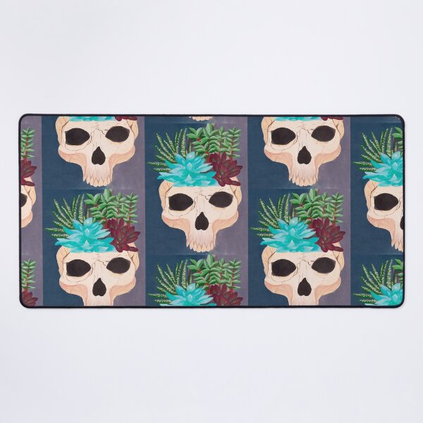 Item preview, Skull filled with succulents in Gouache designed and sold by Chantellearts.