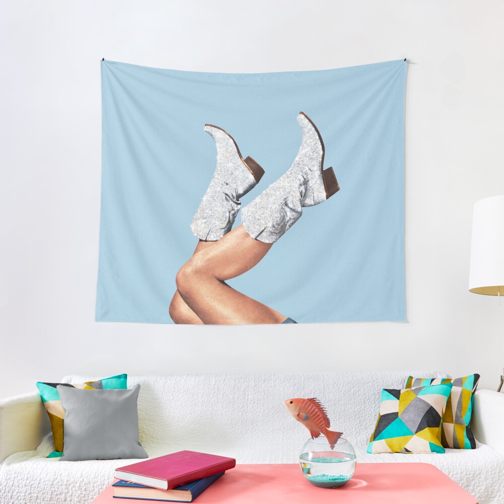 These Boots - Glitter Blue II Tapestry