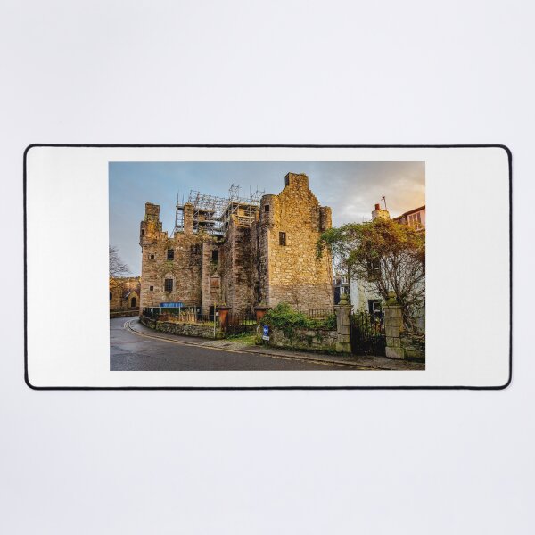 Item preview, MacLellan's Castle under repair on the old High Street in Kirkcudbright at sunset, Dumfries and Galloway, Scotland designed and sold by SnapTPhotograph.