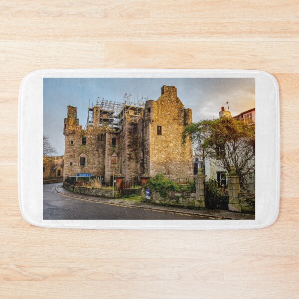 Item preview, MacLellan's Castle under repair on the old High Street in Kirkcudbright at sunset, Dumfries and Galloway, Scotland designed and sold by SnapTPhotograph.