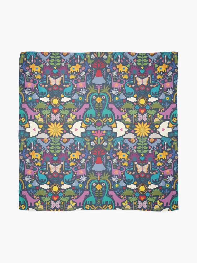 Alternate view of Peace, Love and Dinosaurs - cute animal pattern by Cecca Designs Scarf