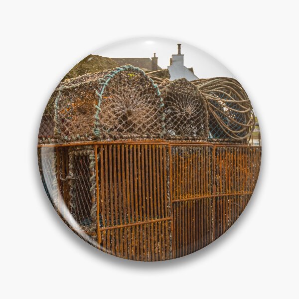 Item preview, Lobster and prawn fishing pots and creels stacked up at Kirkcudbright Harbour, Dumfries and Galloway, Scotland designed and sold by SnapTPhotograph.