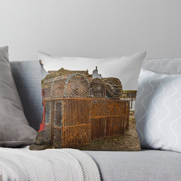 Item preview, Lobster and prawn fishing pots and creels stacked up at Kirkcudbright Harbour, Dumfries and Galloway, Scotland designed and sold by SnapTPhotograph.