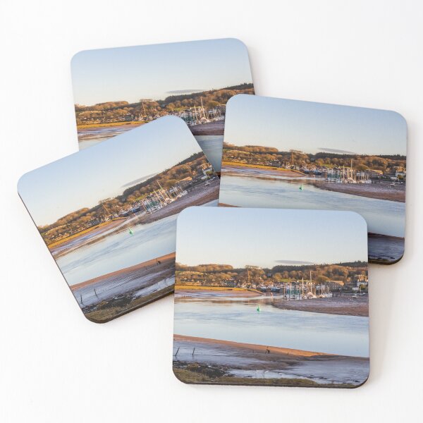 Item preview, The River Dee estuary with the fishing town of Kirkcudbright in the background in the evening, Dumfries and Galloway, Scotland designed and sold by SnapTPhotograph.