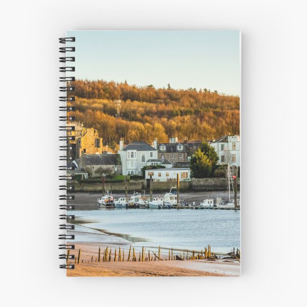 Item preview, Kirkcudbright and the River Dee estuary at sunset, with the remains of salmon fishing nets in the foreground, Dumfries and Galloway, Scotland designed and sold by SnapTPhotograph.