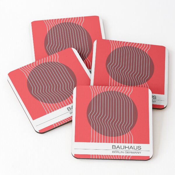 Item preview, Bauhaus - Retro / Art Deco architecture discipline from Berlin, Germany - Available in posters, etc - Wavy Red & Maroon designed and sold by ArcFoundationCo.