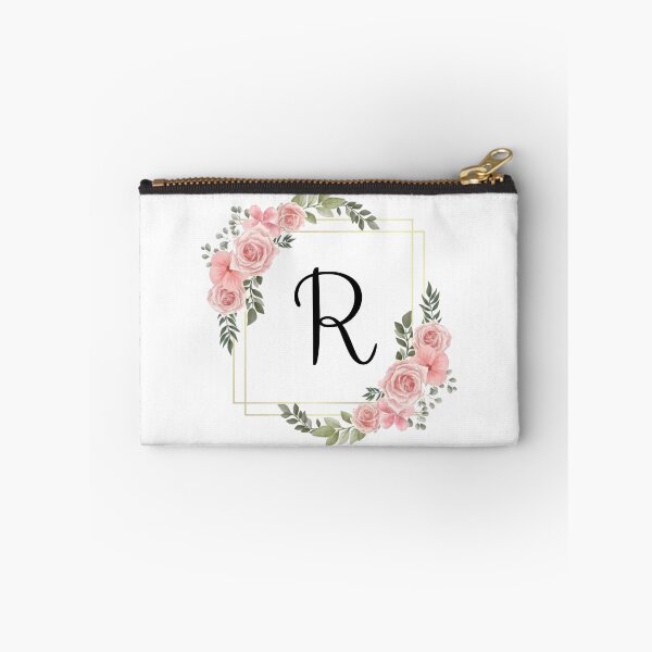 Item preview, Monogram Letter R | Pink Floral Design with Gold Edges designed and sold by JustSeasons.