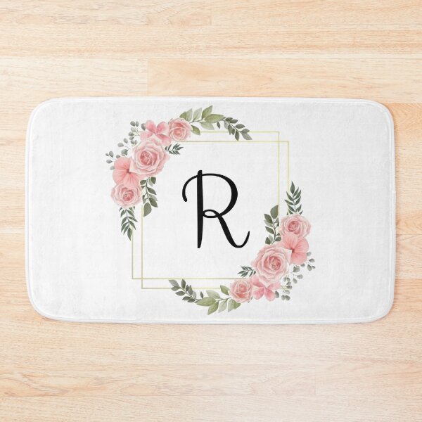 Item preview, Monogram Letter R | Pink Floral Design with Gold Edges designed and sold by JustSeasons.