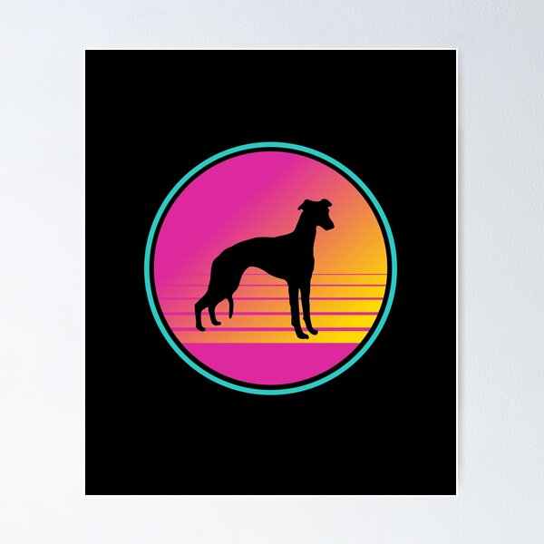 Item preview, Retro Summer Beach 80s Whippet Dog Gift  designed and sold by Guarddogdrive.