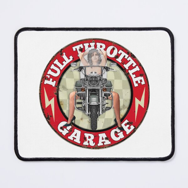 Item preview, Full Throttle Garage - Sexy Woman on Motorcycle designed and sold by Wilcox PhotoArt.