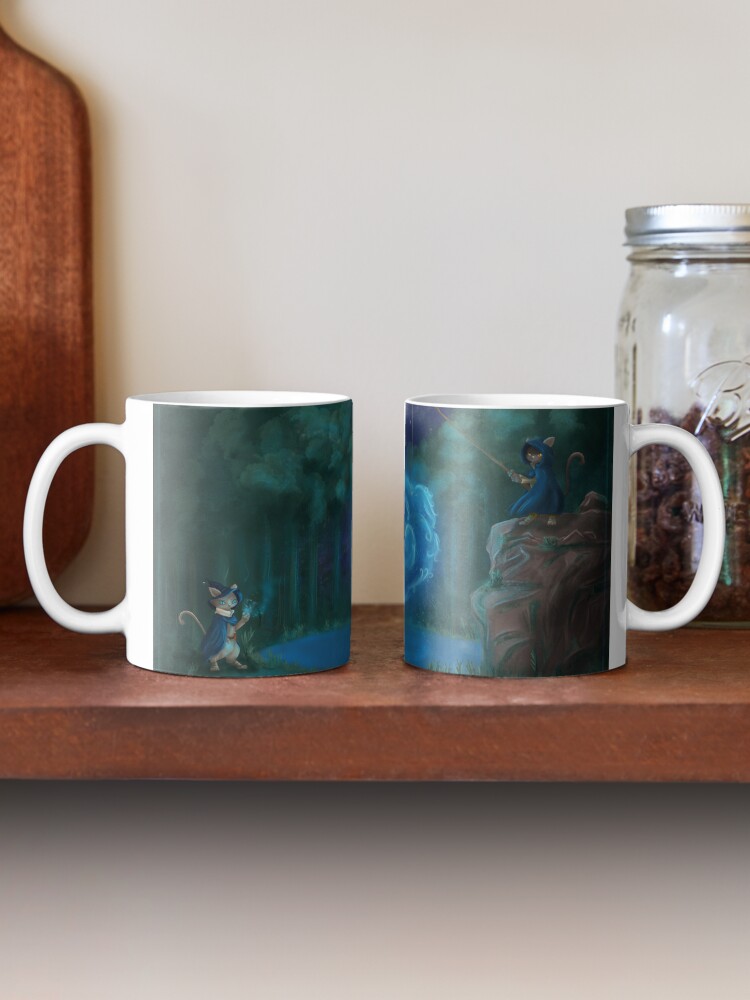 Aperçu 2 sur 6. Mug à café avec l'œuvre Le Lac des Chats créée et vendue par CynnaraART.
