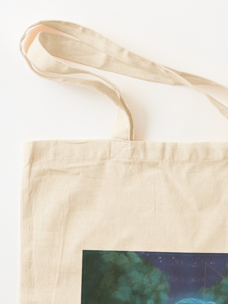 Aperçu 3 sur 5. Tote bag avec l'œuvre Le Lac des Chats créée et vendue par CynnaraART.