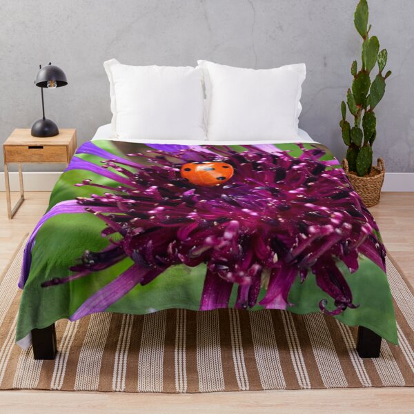 Item preview, Purple Flower With Ladybird Ladybug Nature Photo Design designed and sold by TacoRose.