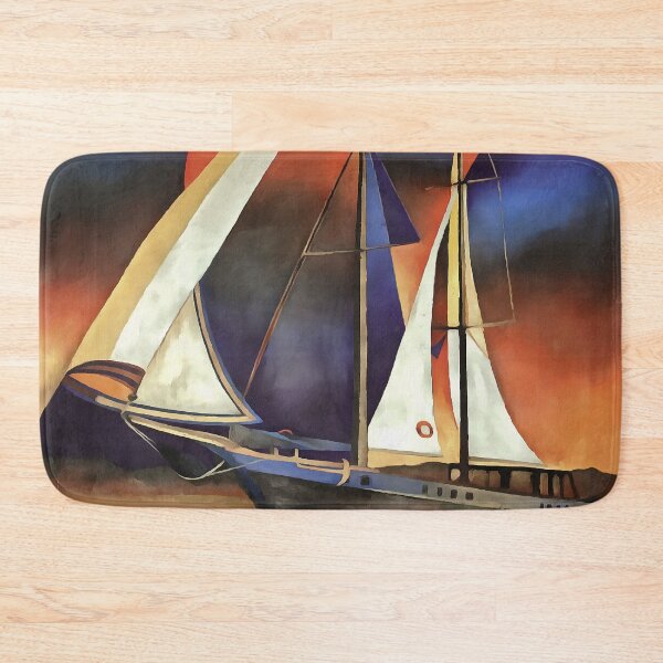 Item preview, Artistic Gulet Under Sail In Orange and Purple designed and sold by taiche.