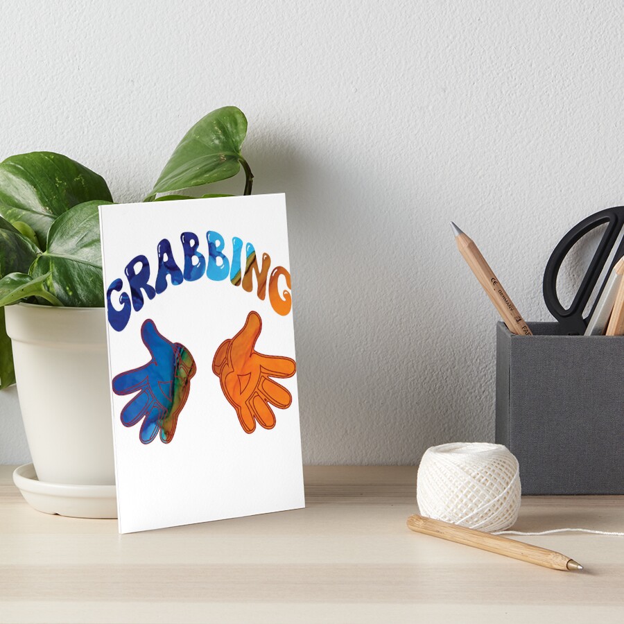 "hand grabbing meme design" Art Board Print by nalakaroshan Redbubble