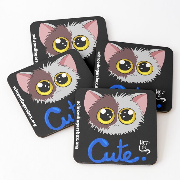 Artikel-Vorschau von Emoticat Cute Blau auf Schwarz, designt und verkauft von Schrödingers Box.