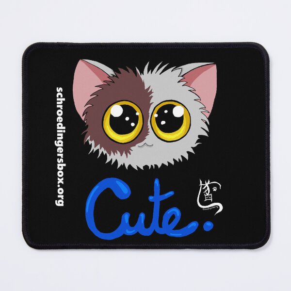 Item preview, Emoticat Cute Blue on Black designed and sold by Schrödingers Box.
