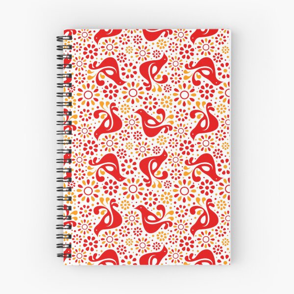 Item preview, Midcentury Friendship Folk Art Birds in Red and Yellow Gold designed and sold by KrisInStitches.