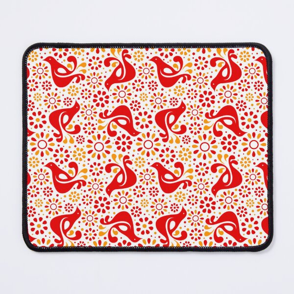 Item preview, Midcentury Friendship Folk Art Birds in Red and Yellow Gold designed and sold by KrisInStitches.
