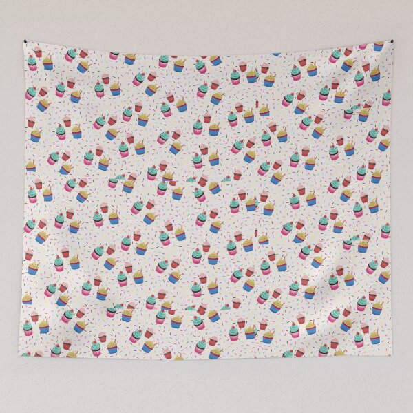 Item preview, white cupcake sprinkle pattern designed and sold by GuelcherDesign.