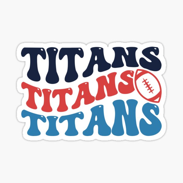 Tennessee Titans TITAN UP Slogan word logo on colored blue background MAGNET