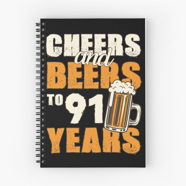 Item preview, Cheers and Beers to 91 years, funny birthday gift designed and sold by HeavyStyle.