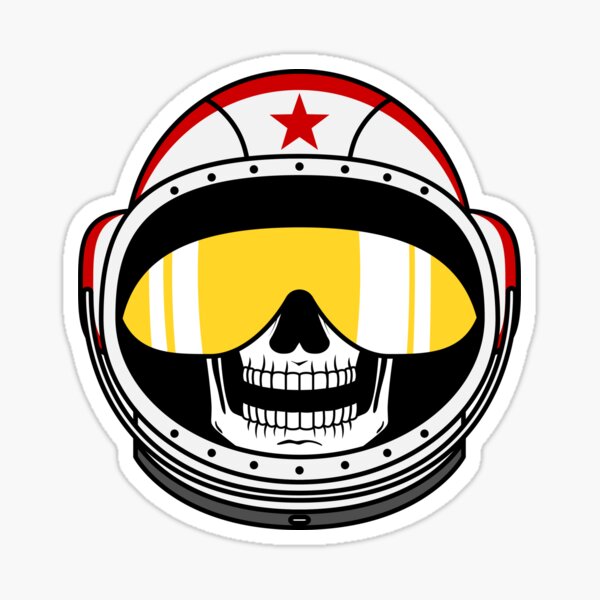 Dead Astronaut Skull Helmet Sticker