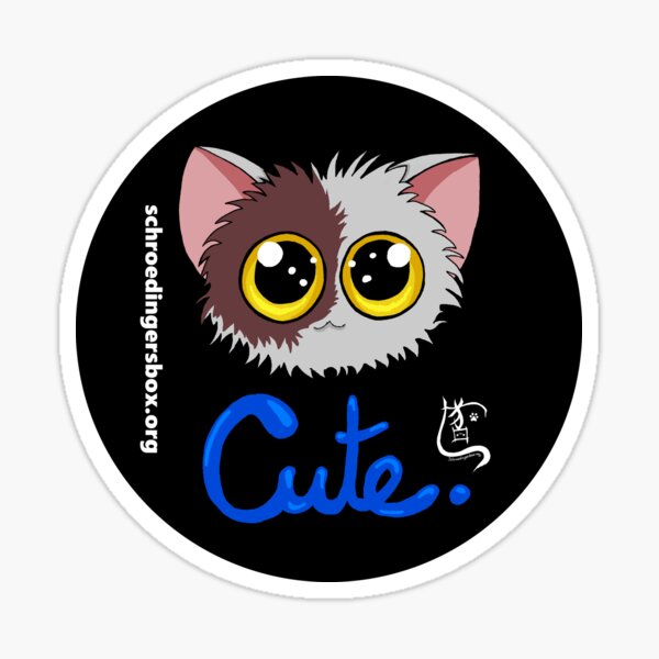 Artikel-Vorschau von Emoticat Cute Blau auf Schwarz, designt und verkauft von Schrödingers Box.