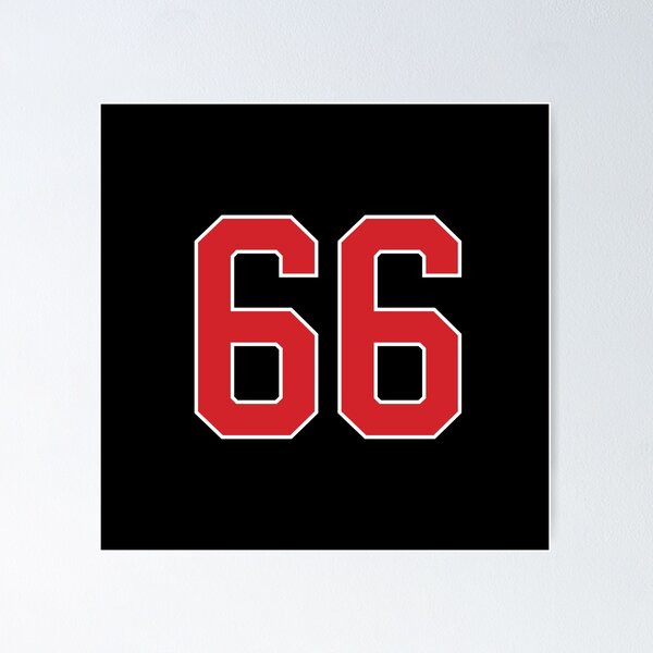 Item preview, Sports Number 66, red black color lucky sport sixty six designed and sold by ArtIsParty.