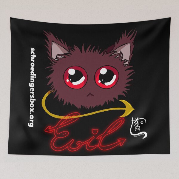 Item preview, Emoticat Evil Purple on Black designed and sold by Schrödingers Box.