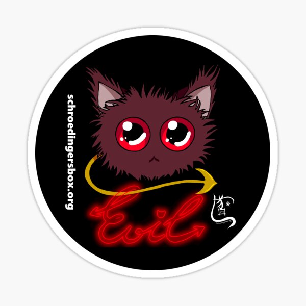 Artikel-Vorschau von Emoticat Evil Purpur auf Schwarz, designt und verkauft von Schrödingers Box.