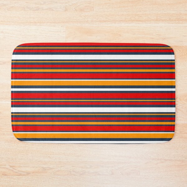 Item preview, Midcentury Friendship Folk Art Birds in Navy Red and Yellow Gold Stripe Coordinate designed and sold by KrisInStitches.
