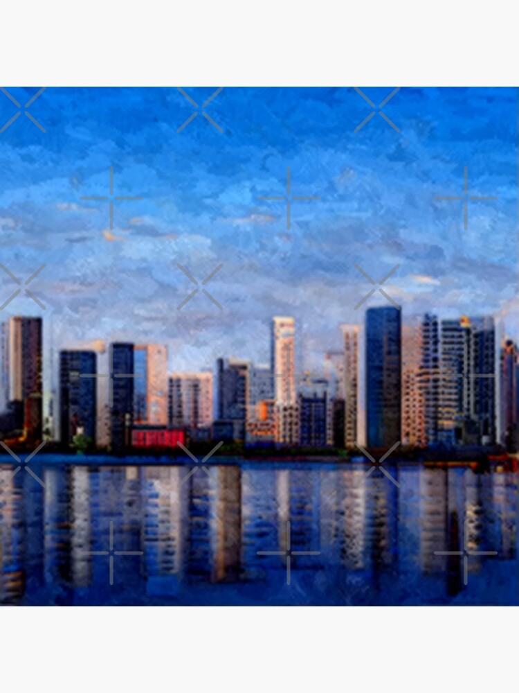 "Winnipeg City Skyline, Manitoba Oil Painting by AI. Capital Cities Of Canada" Poster by