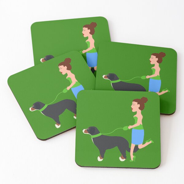 Item preview, Woman walking her bernese mountain dog designed and sold by Samuel-Ruhland.