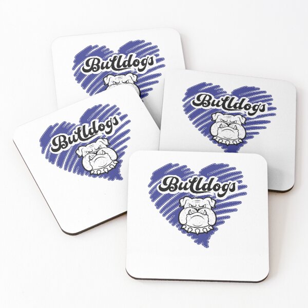 Item preview, Bulldog Blue Heart Scribble School Pride Dog designed and sold by clothesy7.