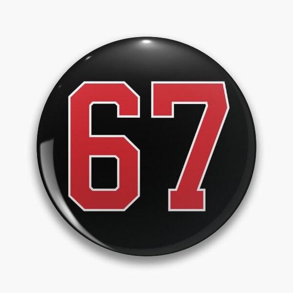 Item preview, Sports Number 67, red black color lucky sport sixty seven designed and sold by ArtIsParty.