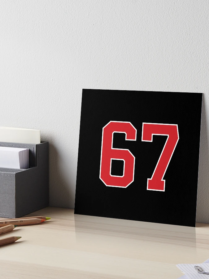 Sports Number 67, red black color lucky sport sixty seven