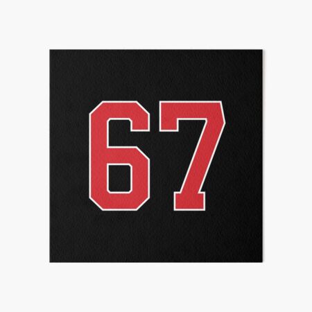 Sports Number 67, red black color lucky sport sixty seven