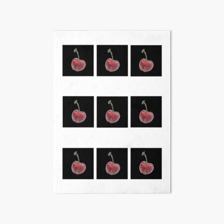Fruit cherry motif design black Art Board Print