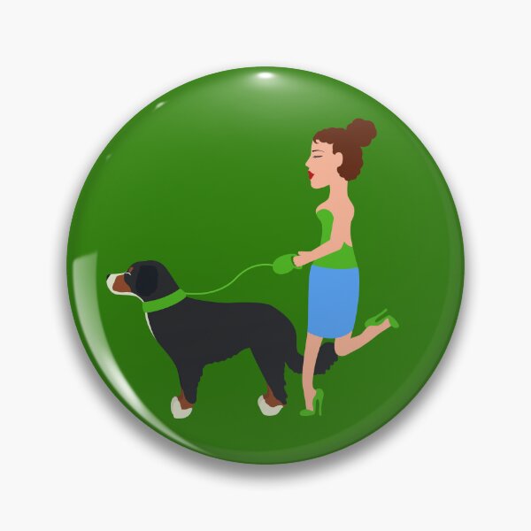 Item preview, Woman walking her bernese mountain dog designed and sold by Samuel-Ruhland.
